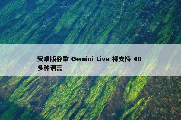 安卓版谷歌 Gemini Live 将支持 40 多种语言