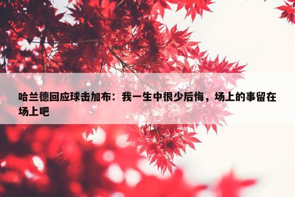 哈兰德回应球击加布：我一生中很少后悔，场上的事留在场上吧