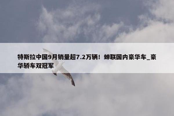 特斯拉中国9月销量超7.2万辆！蝉联国内豪华车_豪华轿车双冠军