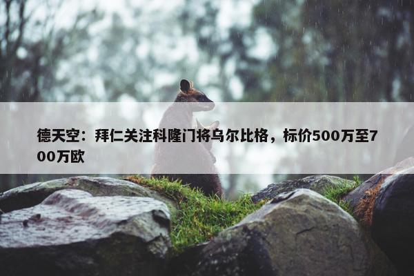 德天空：拜仁关注科隆门将乌尔比格，标价500万至700万欧