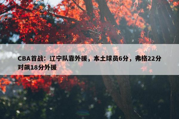 CBA首战：辽宁队靠外援，本土球员6分，弗格22分对飙18分外援