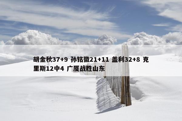 胡金秋37+9 孙铭徽21+11 盖利32+8 克里斯12中4 广厦战胜山东