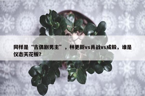 同样是“古偶剧男主”，林更新vs肖战vs成毅，谁是仪态天花板？