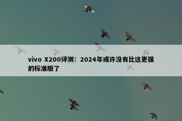 vivo X200评测：2024年或许没有比这更强的标准版了