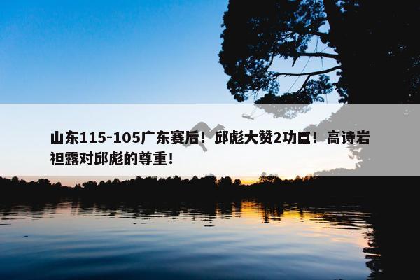 山东115-105广东赛后！邱彪大赞2功臣！高诗岩袒露对邱彪的尊重！