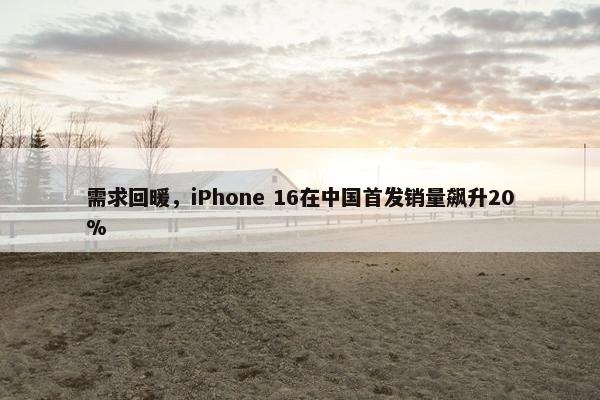 需求回暖，iPhone 16在中国首发销量飙升20%