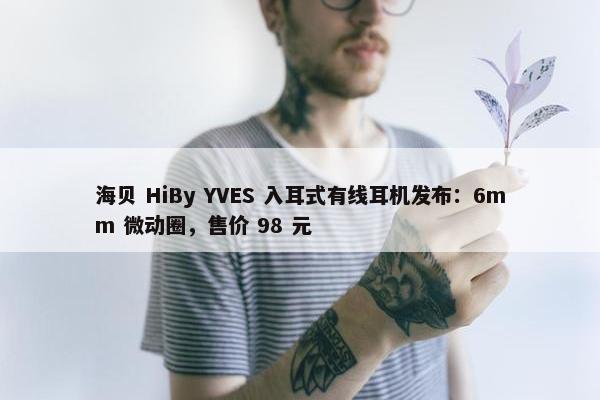 海贝 HiBy YVES 入耳式有线耳机发布：6mm 微动圈，售价 98 元