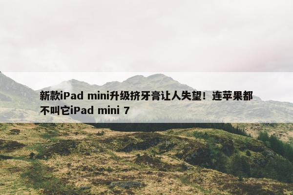 新款iPad mini升级挤牙膏让人失望！连苹果都不叫它iPad mini 7