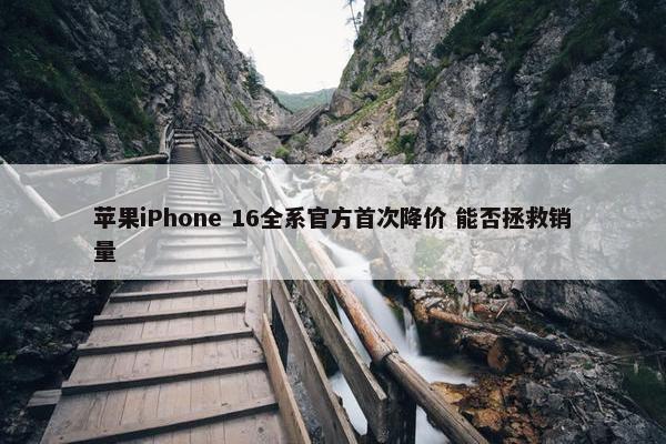 苹果iPhone 16全系官方首次降价 能否拯救销量