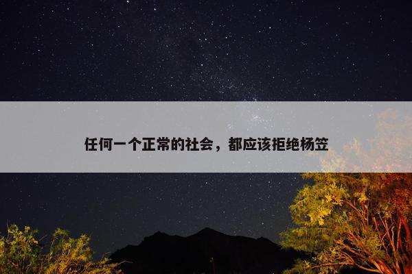 任何一个正常的社会，都应该拒绝杨笠