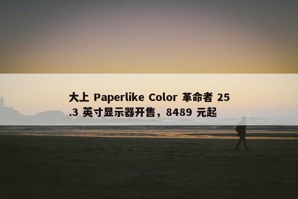 大上 Paperlike Color 革命者 25.3 英寸显示器开售，8489 元起