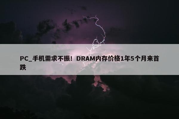 PC_手机需求不振！DRAM内存价格1年5个月来首跌