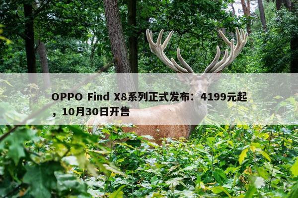 OPPO Find X8系列正式发布：4199元起，10月30日开售