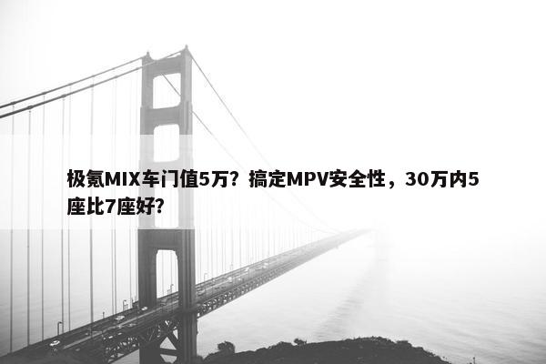 极氪MIX车门值5万？搞定MPV安全性，30万内5座比7座好？