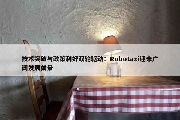 技术突破与政策利好双轮驱动：Robotaxi迎来广阔发展前景