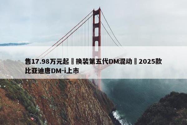 售17.98万元起 换装第五代DM混动 2025款比亚迪唐DM-i上市