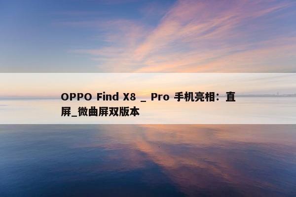 OPPO Find X8 _ Pro 手机亮相：直屏_微曲屏双版本