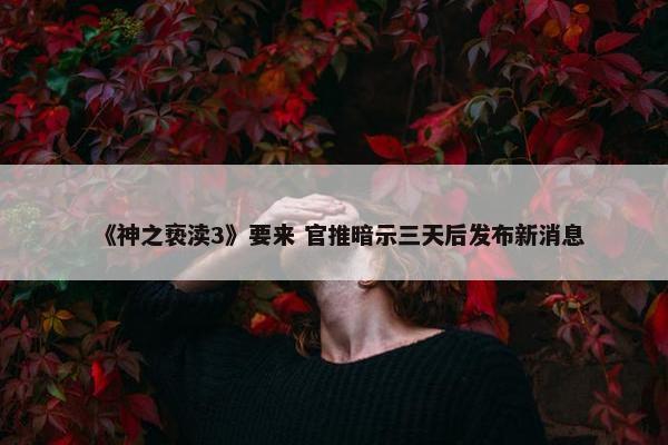 《神之亵渎3》要来 官推暗示三天后发布新消息