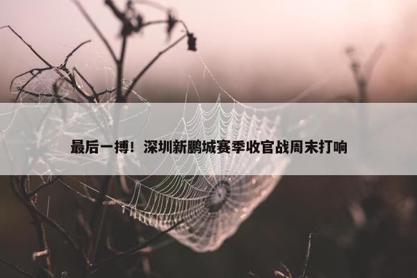 最后一搏！深圳新鹏城赛季收官战周末打响