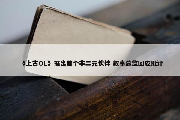 《上古OL》推出首个非二元伙伴 叙事总监回应批评