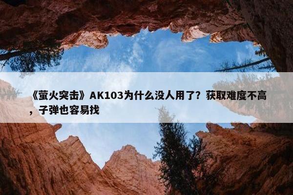 《萤火突击》AK103为什么没人用了？获取难度不高，子弹也容易找