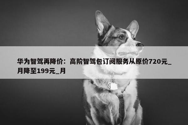 华为智驾再降价：高阶智驾包订阅服务从原价720元_月降至199元_月