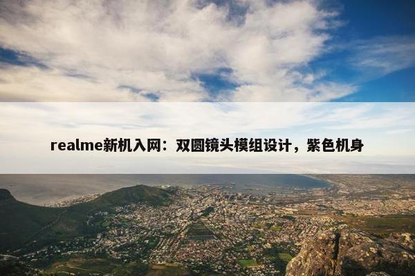 realme新机入网：双圆镜头模组设计，紫色机身