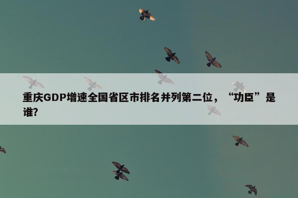 重庆GDP增速全国省区市排名并列第二位，“功臣”是谁？