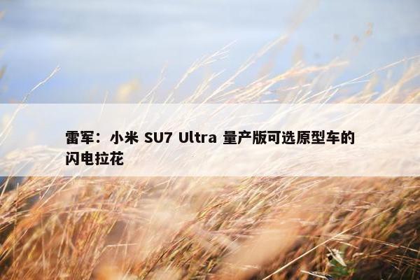 雷军：小米 SU7 Ultra 量产版可选原型车的闪电拉花