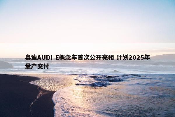 奥迪AUDI E概念车首次公开亮相 计划2025年量产交付