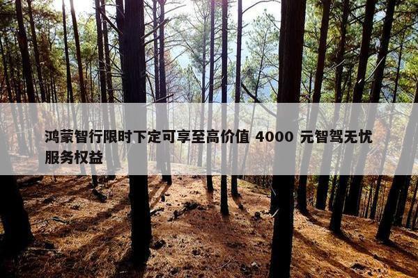 鸿蒙智行限时下定可享至高价值 4000 元智驾无忧服务权益