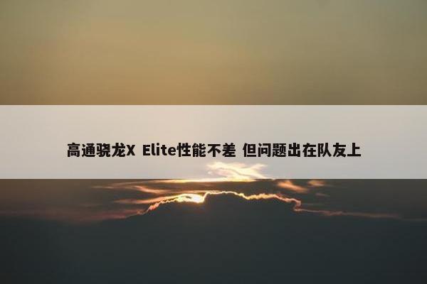 高通骁龙X Elite性能不差 但问题出在队友上