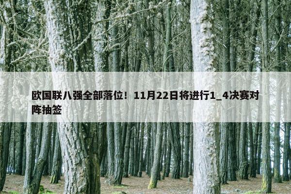 欧国联八强全部落位！11月22日将进行1_4决赛对阵抽签