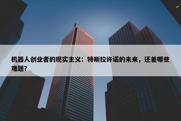 机器人创业者的现实主义：特斯拉许诺的未来，还差哪些难题？