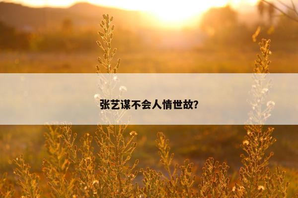 张艺谋不会人情世故？