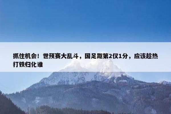 抓住机会！世预赛大乱斗，国足距第2仅1分，应该趁热打铁归化谁