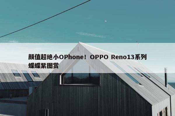 颜值超绝小OPhone！OPPO Reno13系列蝶蝶紫图赏