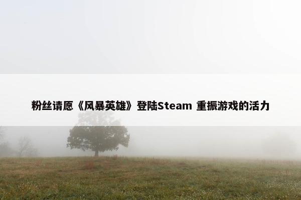 粉丝请愿《风暴英雄》登陆Steam 重振游戏的活力