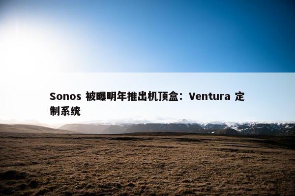 Sonos 被曝明年推出机顶盒：Ventura 定制系统