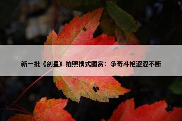 新一批《剑星》拍照模式图赏：争奇斗艳涩涩不断