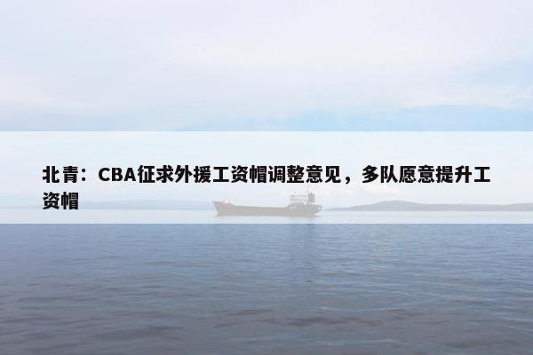 北青：CBA征求外援工资帽调整意见，多队愿意提升工资帽