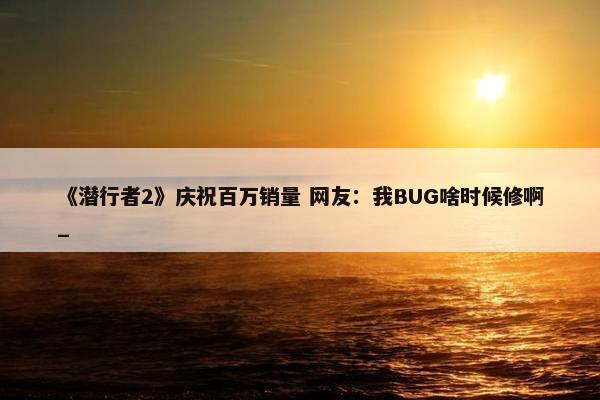 《潜行者2》庆祝百万销量 网友：我BUG啥时候修啊_