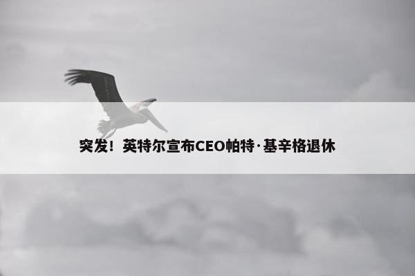 突发！英特尔宣布CEO帕特·基辛格退休