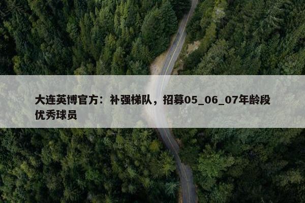 大连英博官方：补强梯队，招募05_06_07年龄段优秀球员