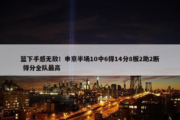 篮下手感无敌！申京半场10中6得14分8板2助2断 得分全队最高