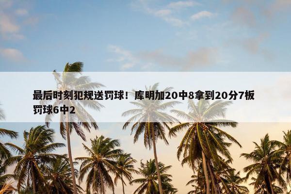 最后时刻犯规送罚球！库明加20中8拿到20分7板 罚球6中2