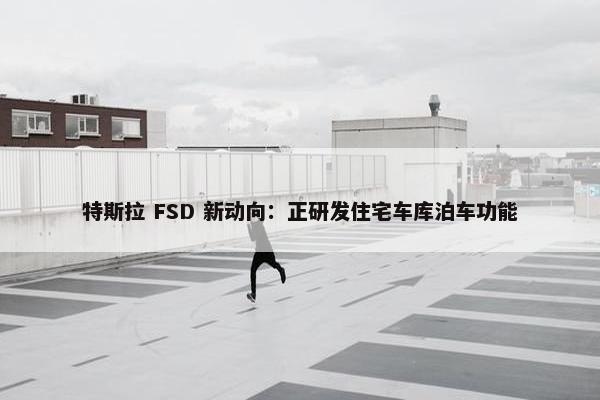 特斯拉 FSD 新动向：正研发住宅车库泊车功能