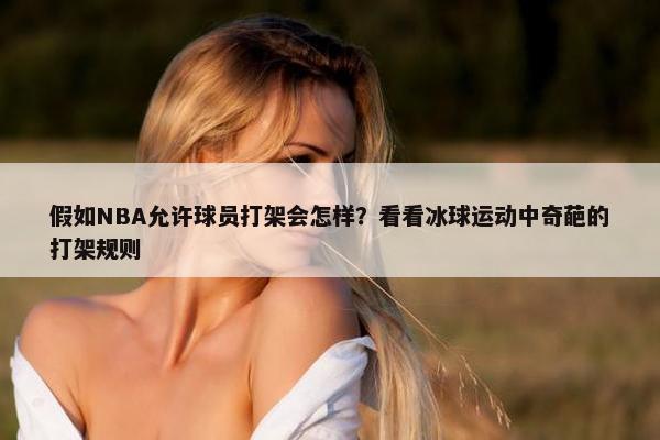 假如NBA允许球员打架会怎样？看看冰球运动中奇葩的打架规则