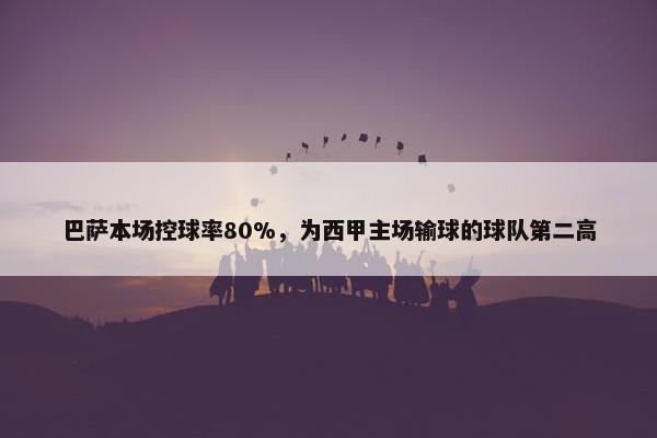 巴萨本场控球率80%，为西甲主场输球的球队第二高