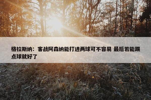 格拉斯纳：客战阿森纳能打进两球可不容易 最后若能踢点球就好了